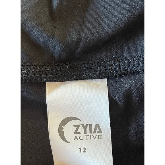 Womens Zyia‎ Active Metallica Navy Blue Sparkly Cropped Workout Leggings 12 - Picture 5 of 7